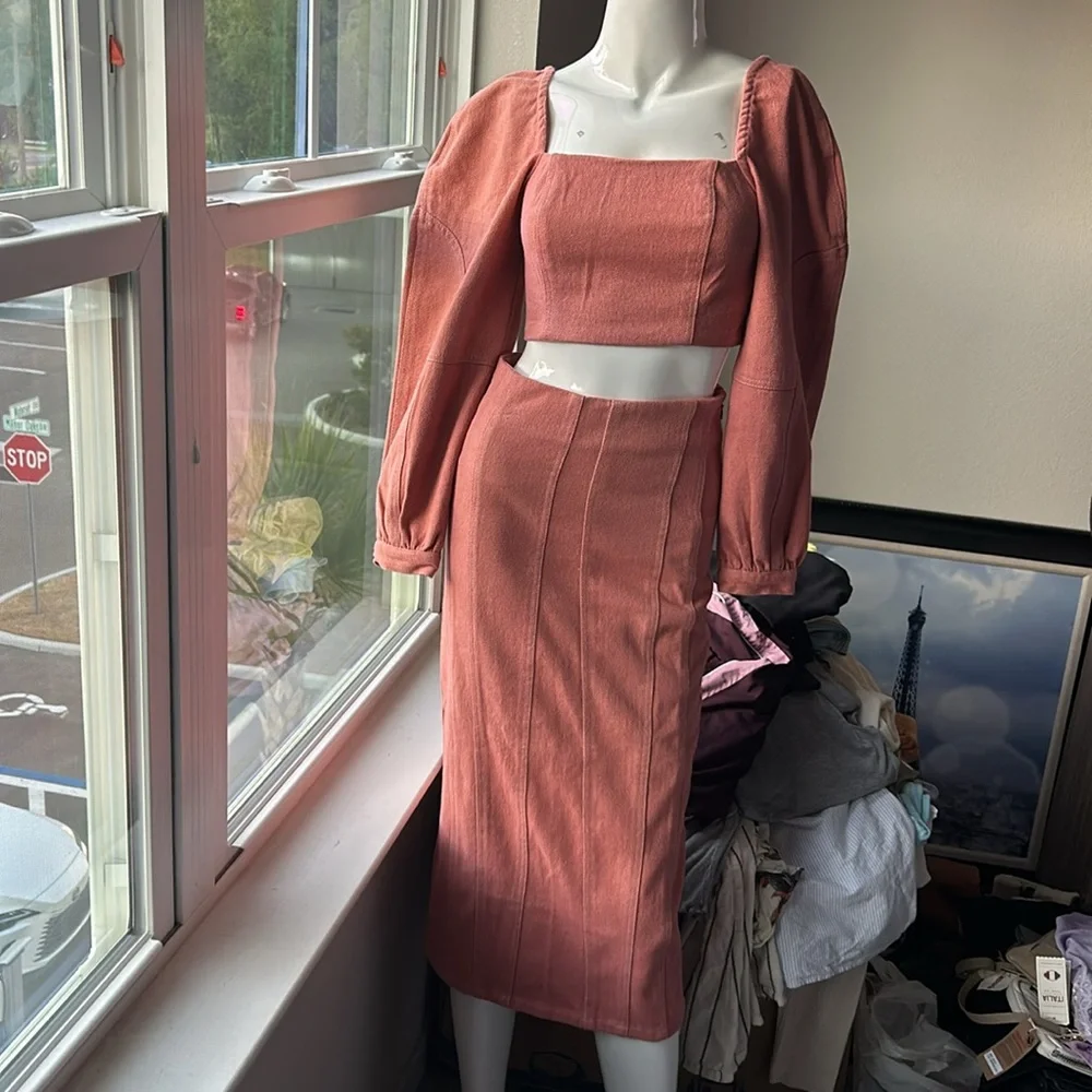 Free People Pink Skirt Set - Picture 8 of 9